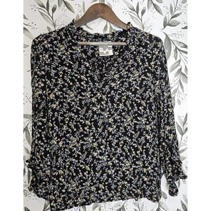 Baum Und Pferdgarten Shirt Black Womens Size S Floral Blouse